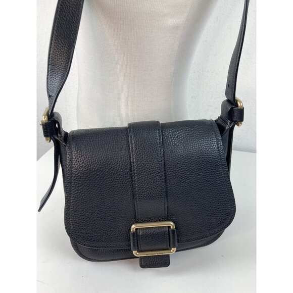 *Michael Kors Maxine Purse Black Pebbled Leather Crossbody Saddlebag Messenger - Picture 10 of 16